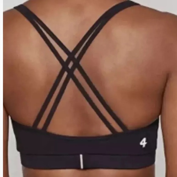 FourLaps‎ Vitality Sports Bra Double Cross Back  Womens Black Gym/Workout NWT - Picture 4 of 9